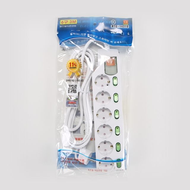 멀티코드 개별 메인 스위치 6구 3호 3M 16A KS