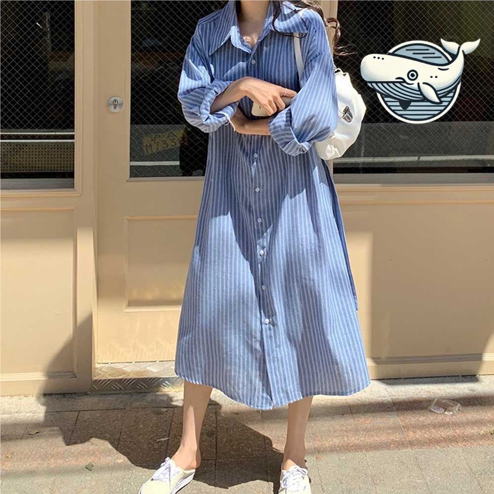 편안한 데일리 스트라이프 원피스 여름 캐주얼