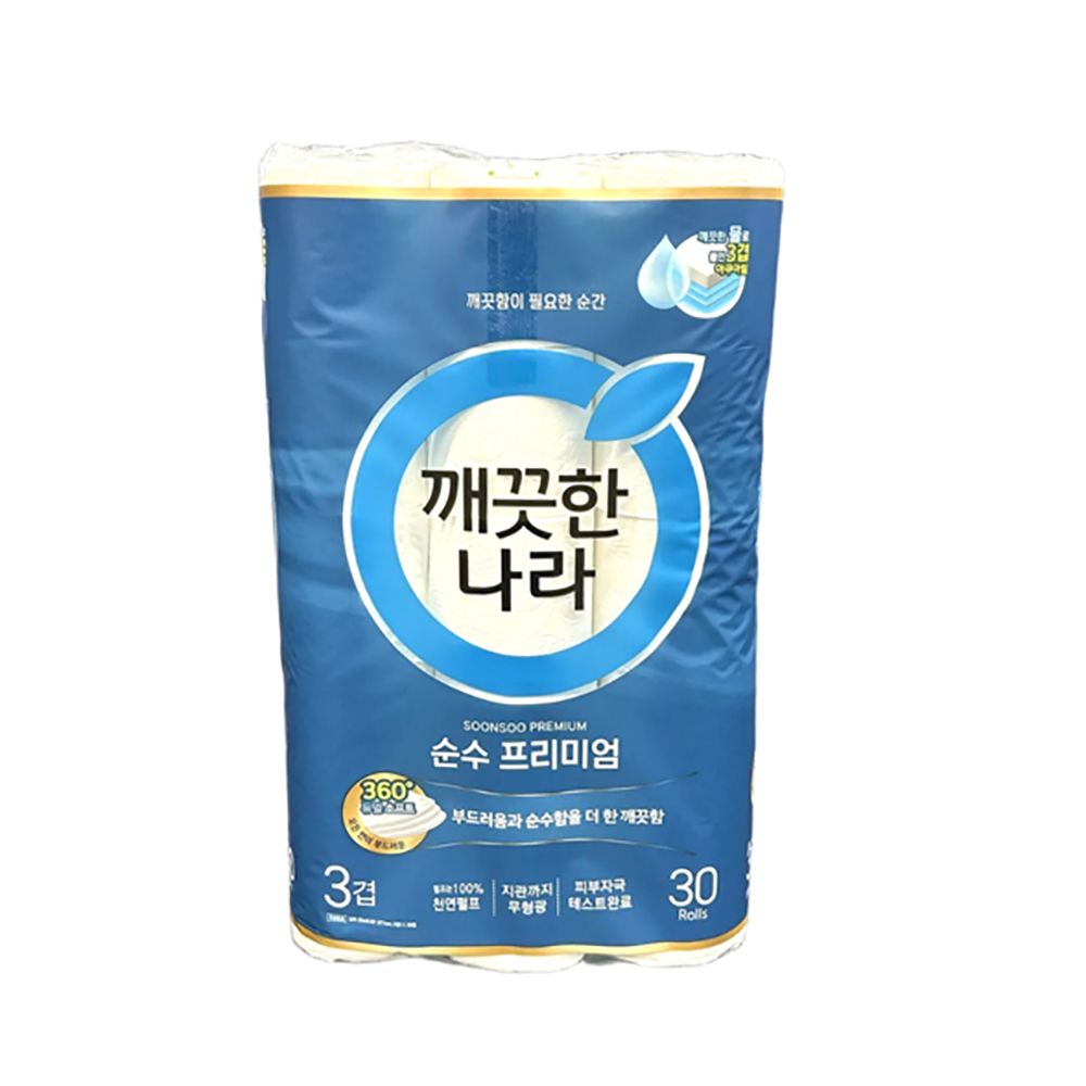 무형광 무색 무향 깨끗한나라 순수 화장지 33m 30롤