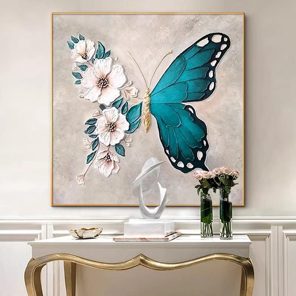 인테리어 3D 나비 캔버스 아트 프레임 60x60cm