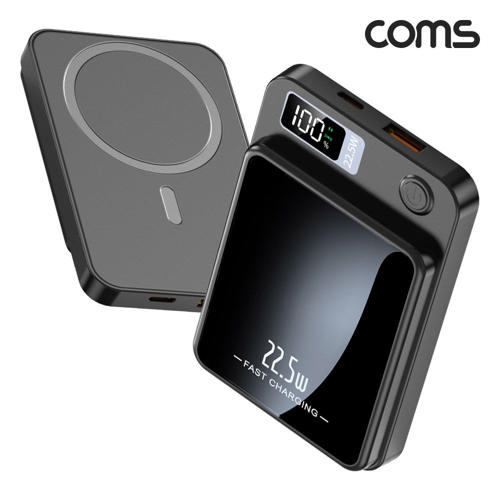 Coms 맥세이프 보조배터리 Black 10000mAh