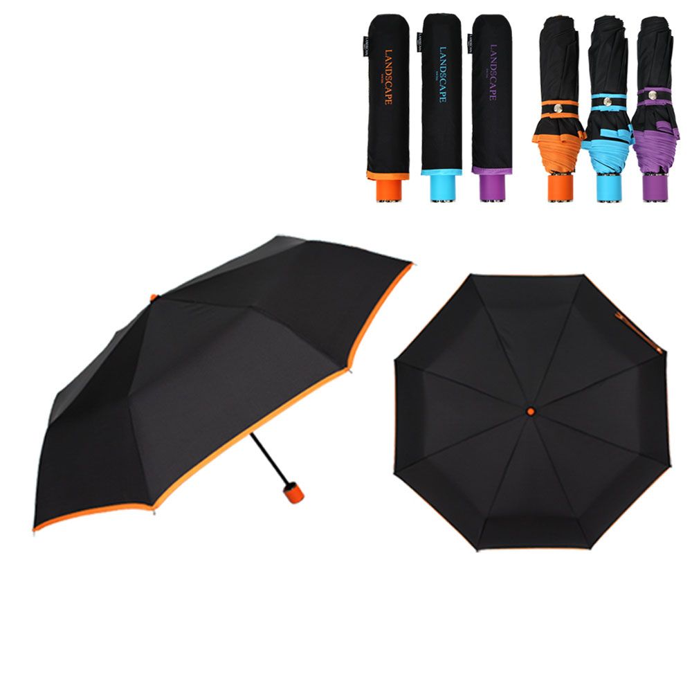 아이티알,NE 3단 수동 컬러 바이어스 손잡이 포인트 휴대용 우산