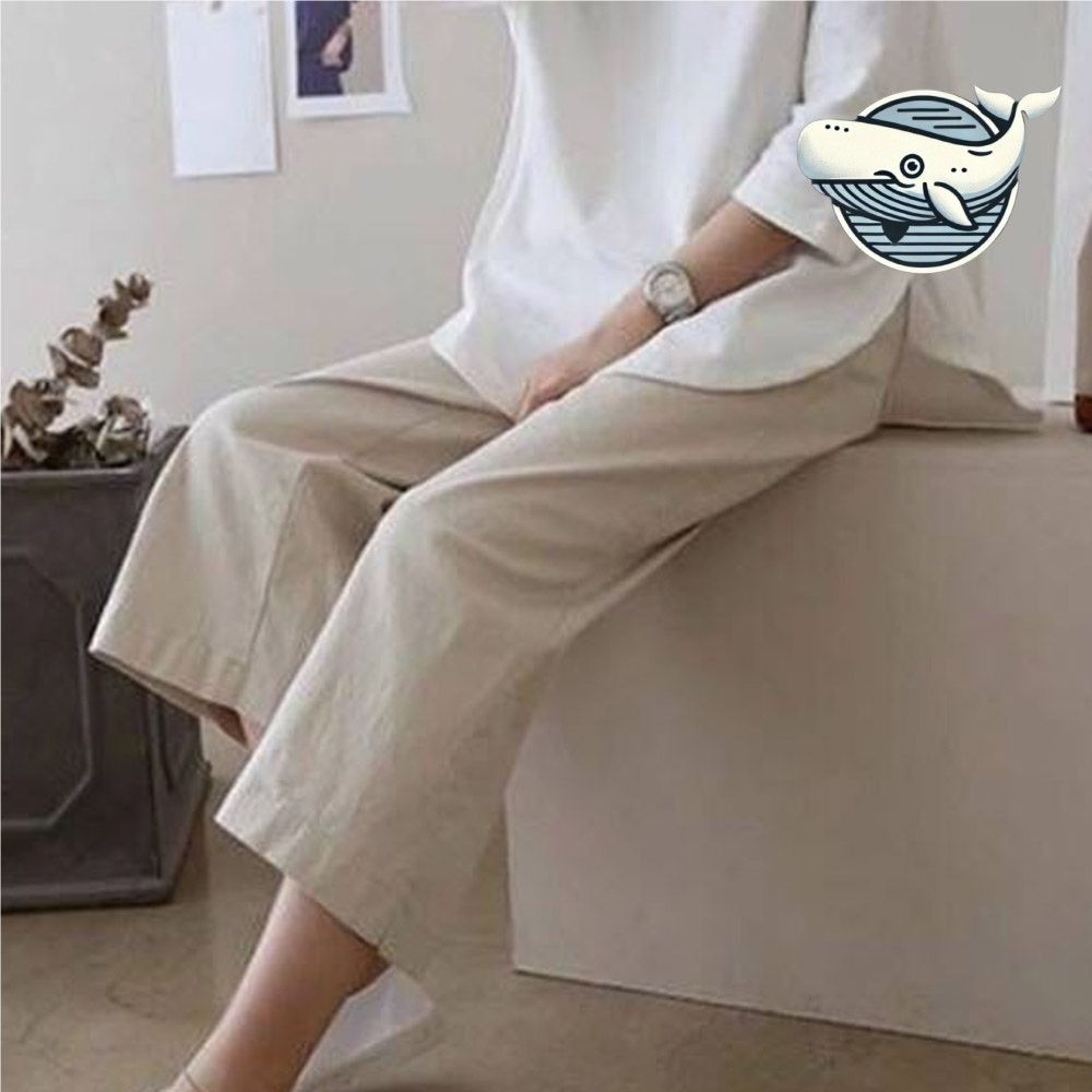 편안한 린넨 스타일 통바지 일상룩 데일리