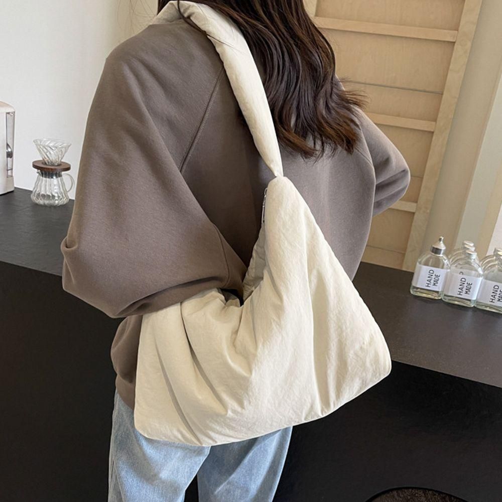 백 데일리 숄더 여성 가벼운 아이보리 나일론 가방