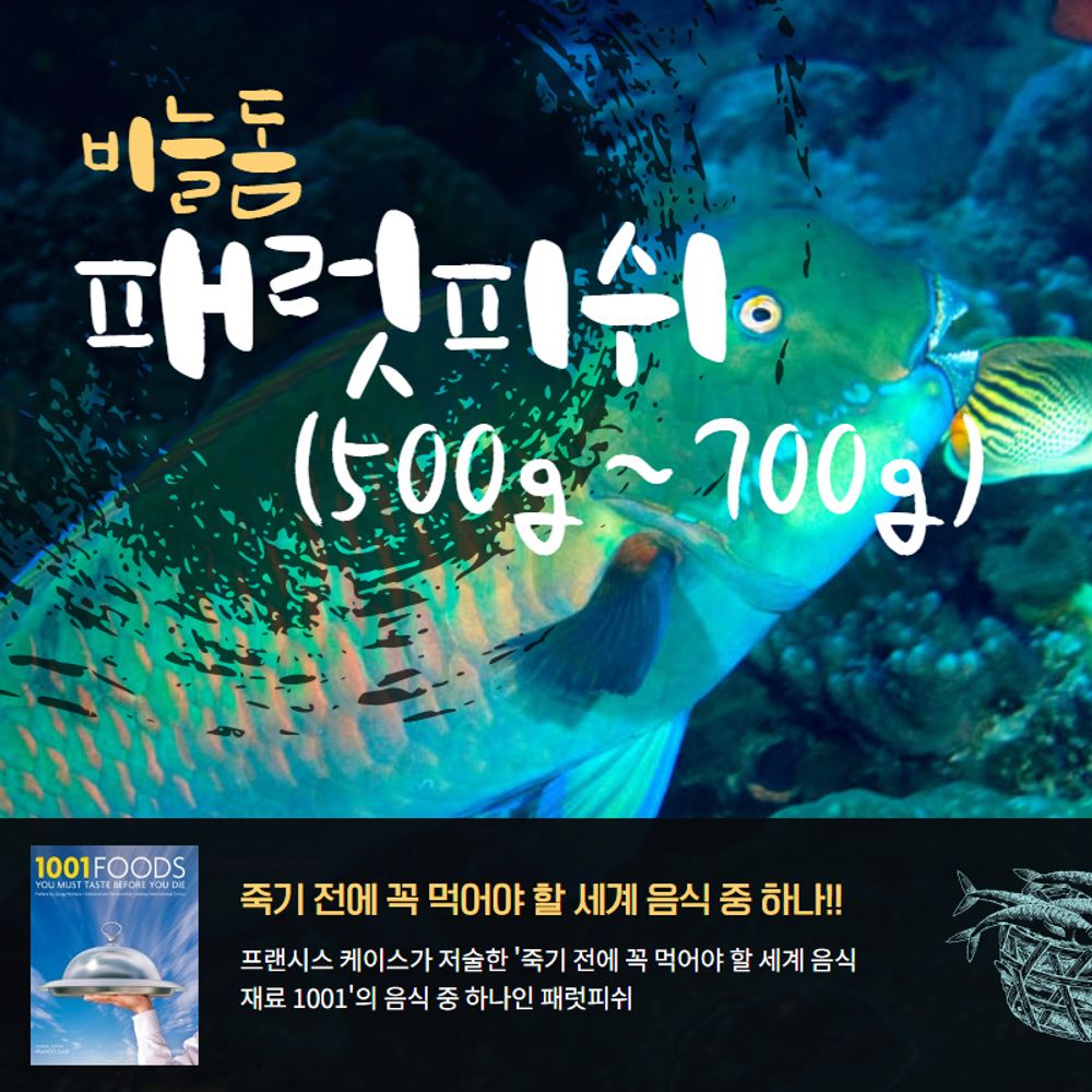 자연산 비늘돔 패럿피쉬 1마리(500-700g)손질냉동생선