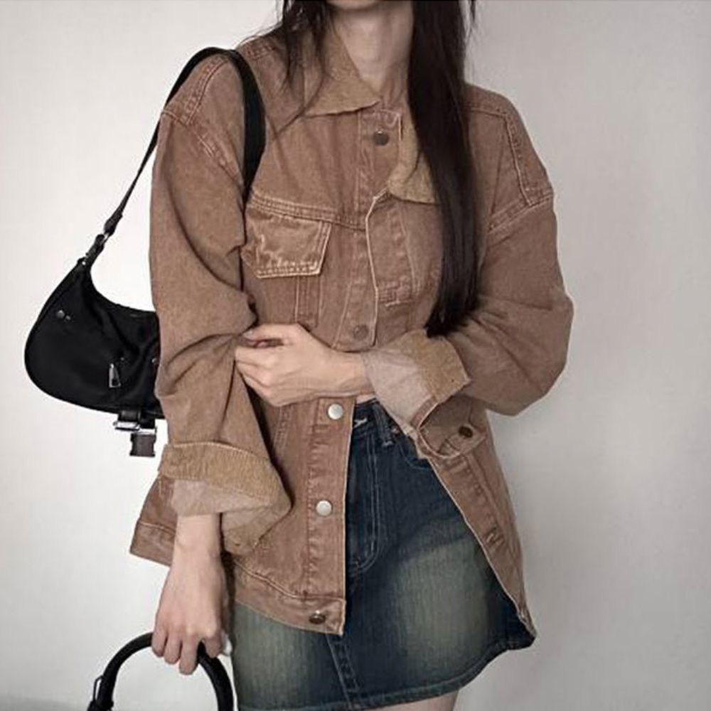 여자청잠바 자켓 3컬러 여성 청 데님 숏 박시
