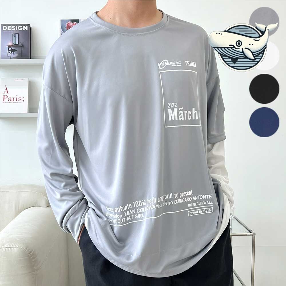 편안한 오버핏 남성 라운드 티셔츠 데일리
