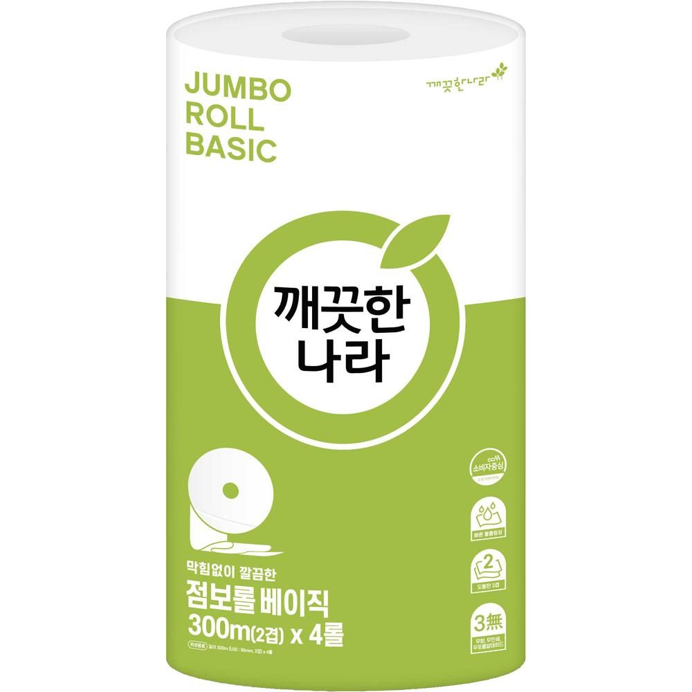 깨끗한나라 점보롤 SAF-ABJ0054A 베이직300M(2겹)x4롤