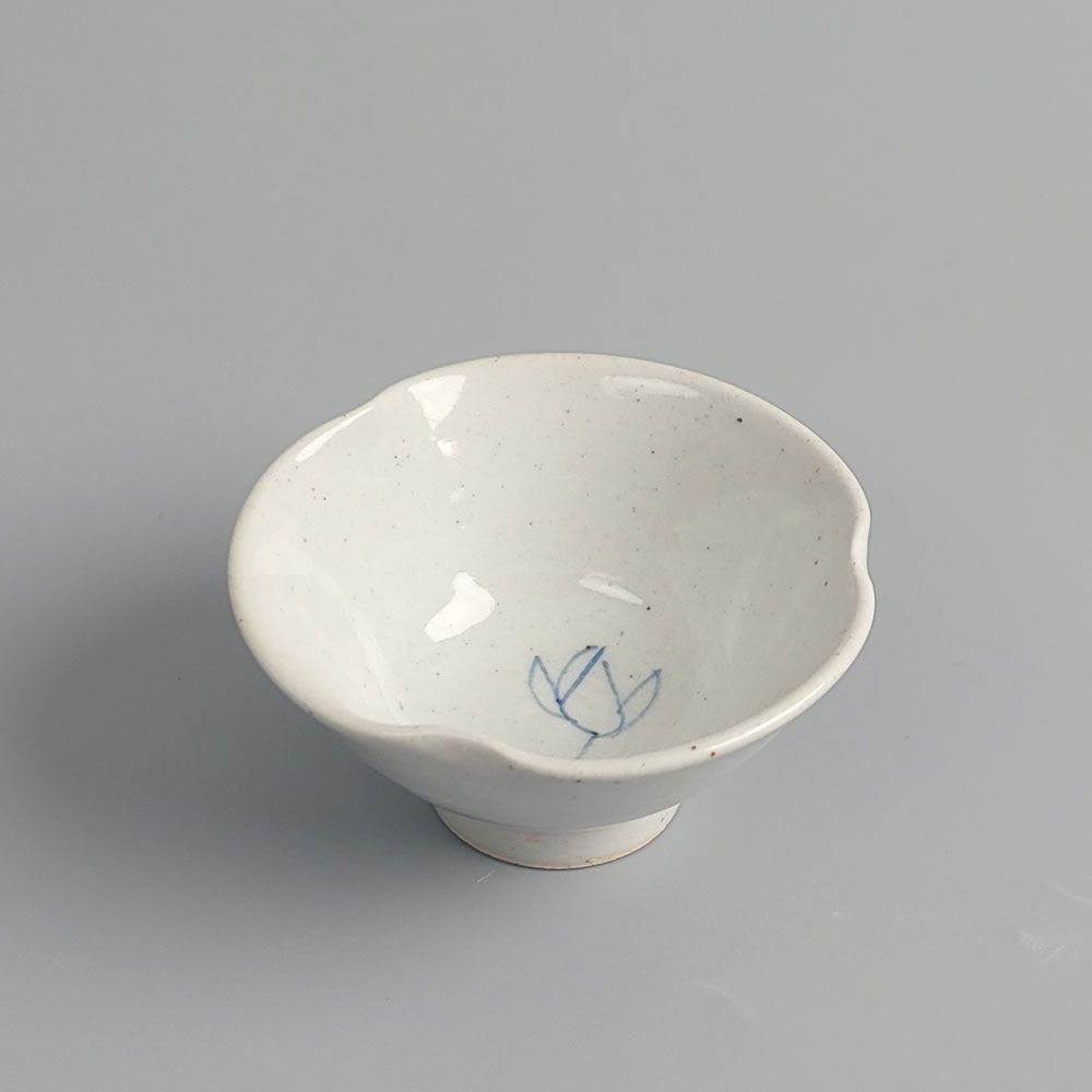 고백자 청화연화문 꽃잎 찻잔 다기잔 50ml