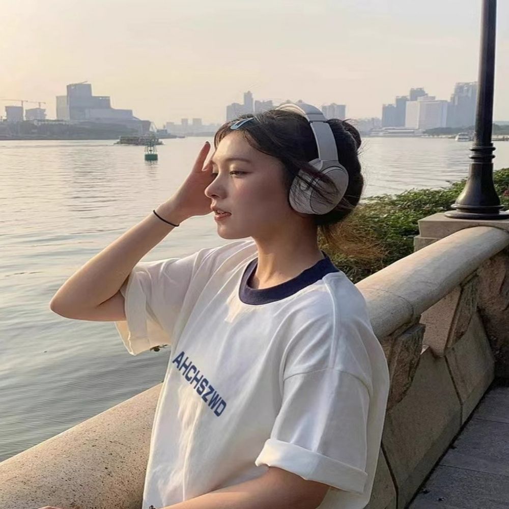 여성 여름 심플 링거 오버핏 레터링 반팔티셔츠