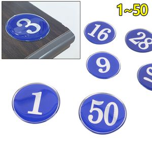 아이티알,NE 원형 에폭시 숫자 번호판(1~50번) 48mm 블루 낱개10개