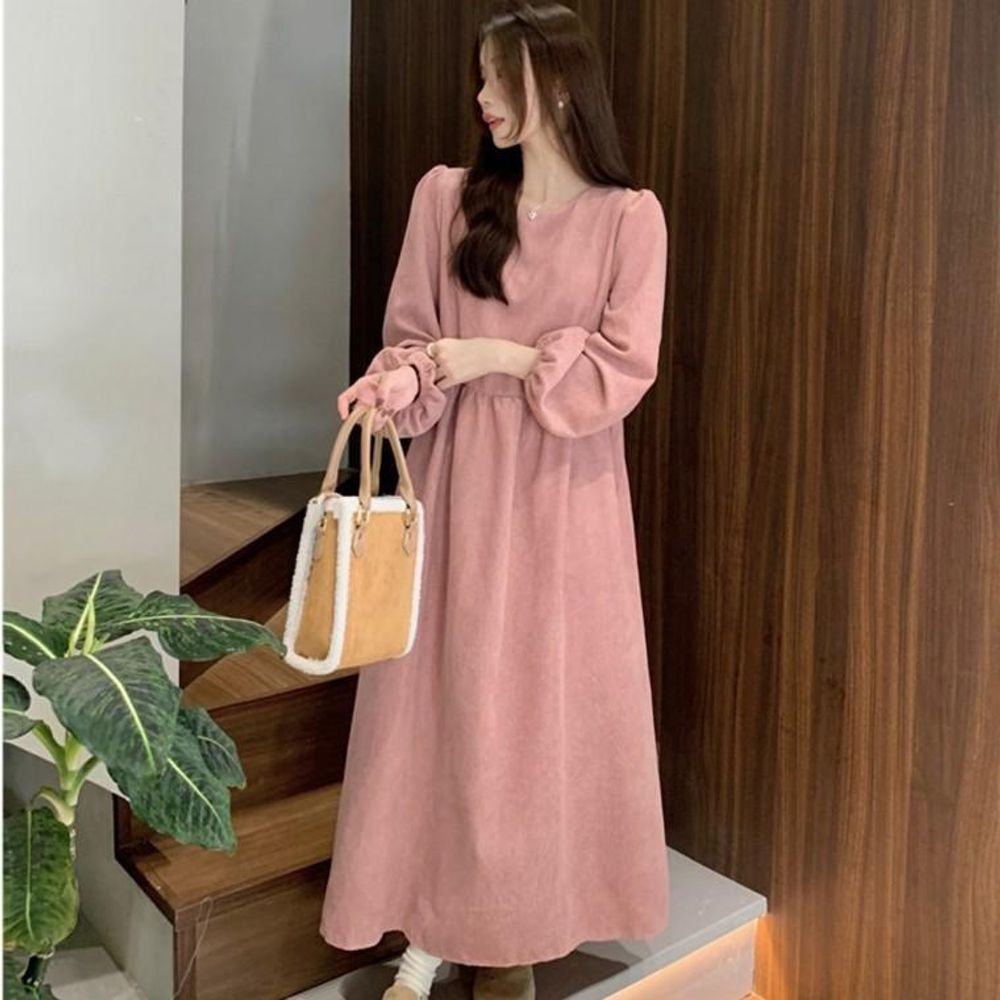루즈핏 퍼프 코듀로이 원피스 37