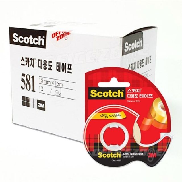 3M 스카치 다용도 테이프 18x15M 12개입 1갑 디스펜서