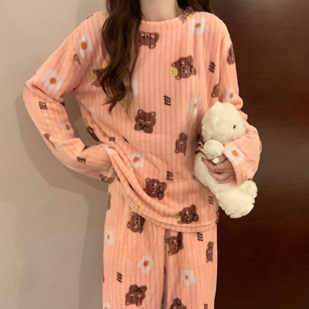룩 수면 여행 데일리 세트 바지 극세사 잠옷