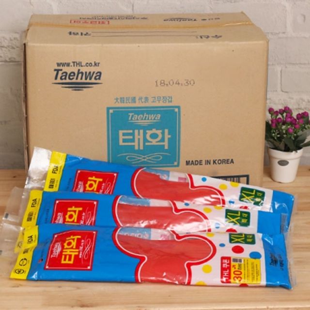 태화 고무장갑 (XL/특대) 레드 100켤레 주방장갑