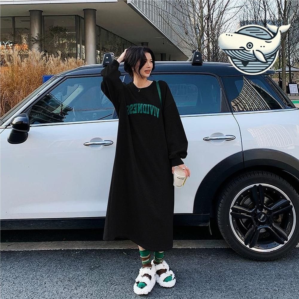 롱 기모 원피스 캐주얼 여성용 편안한 스타일