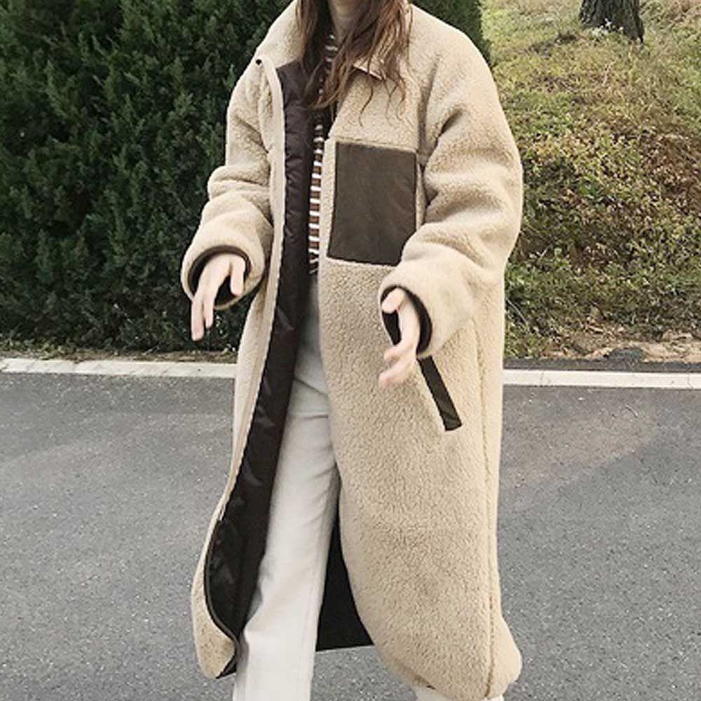 옷 여자 양털후리스롱자켓 아우터 여성가을 집업