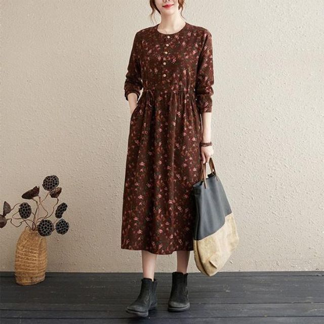 면 롱 원피스 여름 치마 빅사이즈 롱원피스