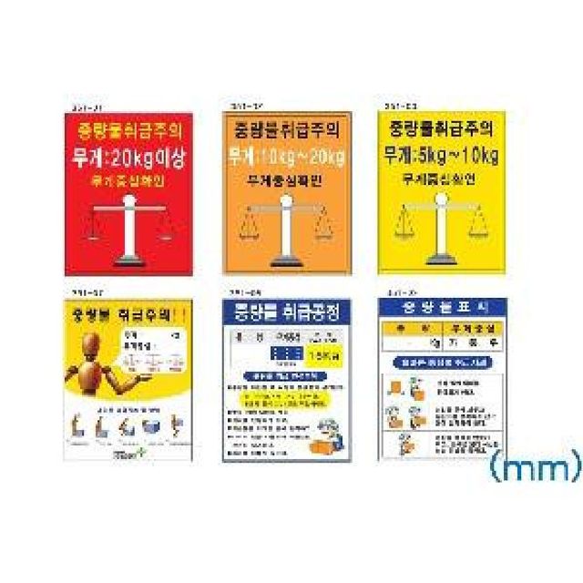 중량물주의표지 450x600 포맥스 중량물취급주의판