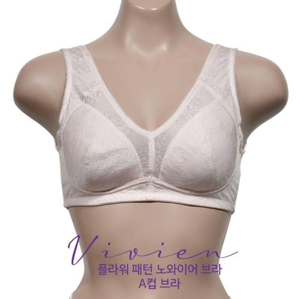 레이스 착용감 블랙 인견소재 꽃무늬 노몰드 레