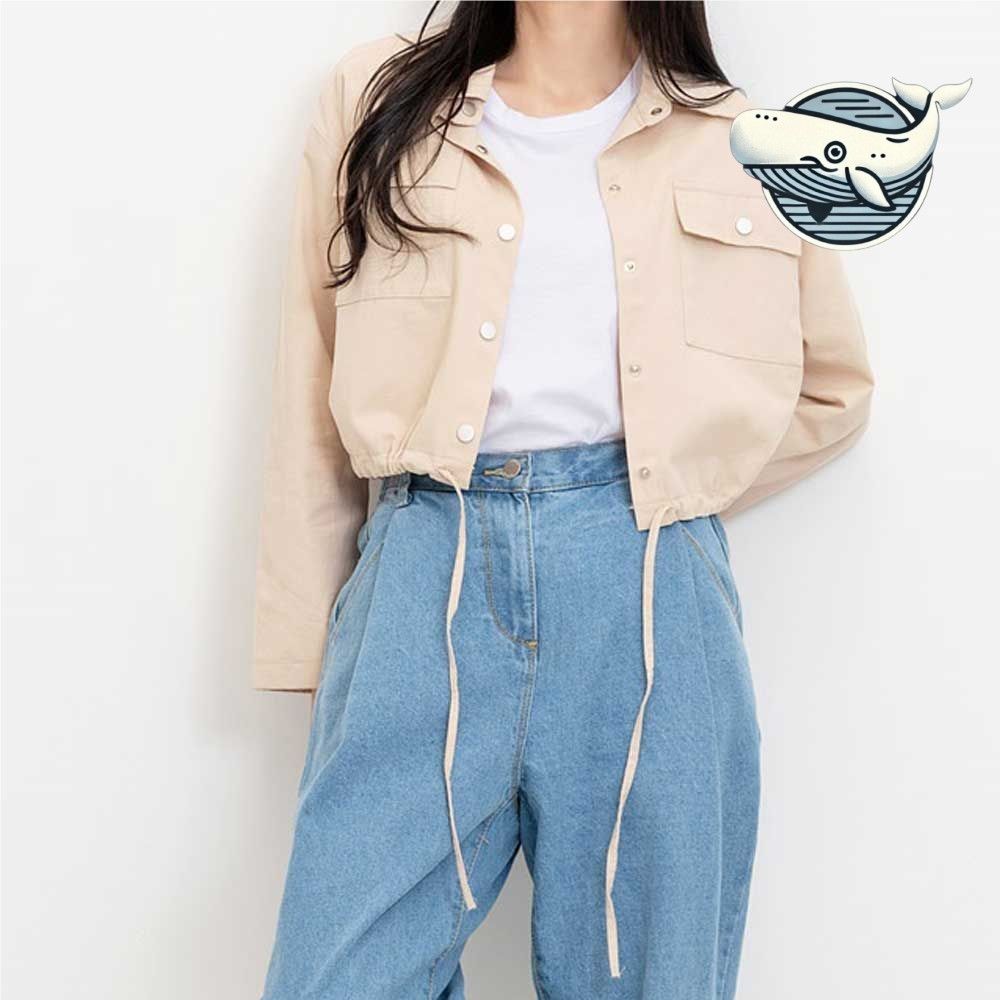 모던 캐주얼 숏자켓 허리조임 반팔 일상용 자켓