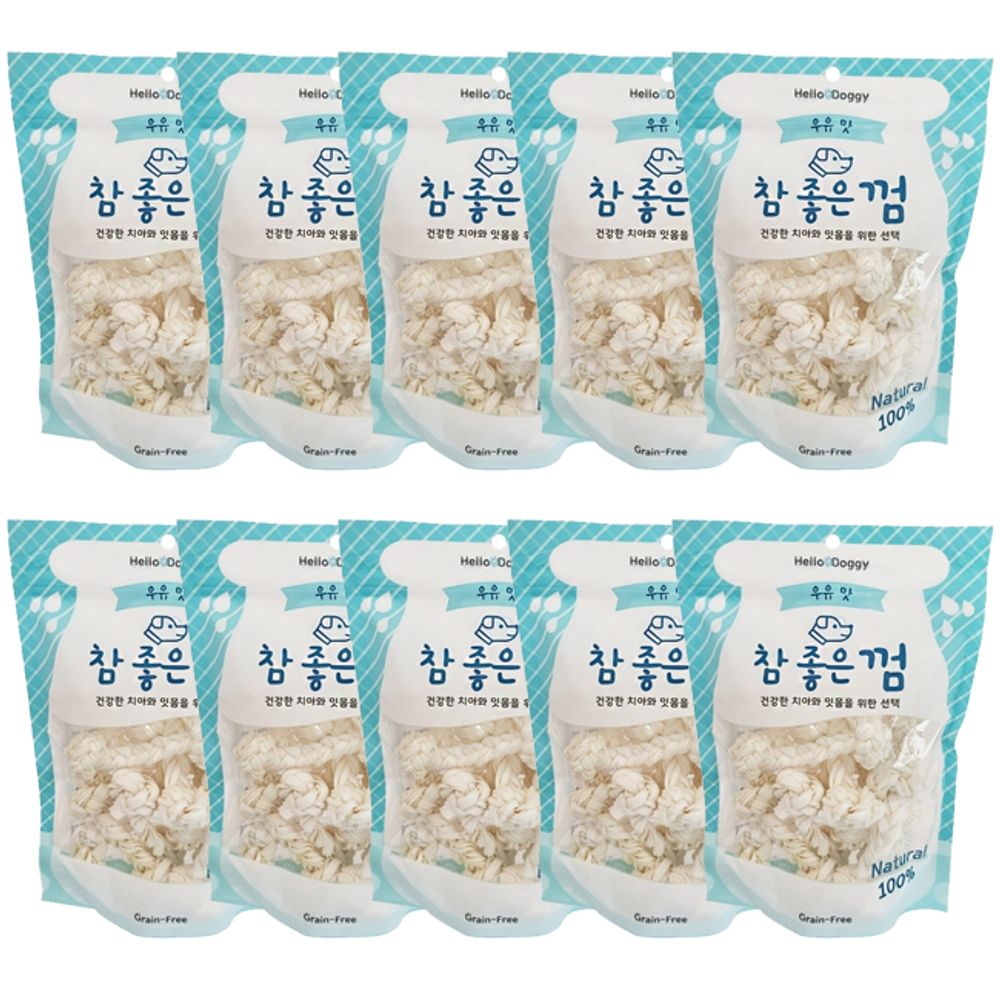 강아지 실타래 우유껌 10개입 6P 치석관리 개껌 간식