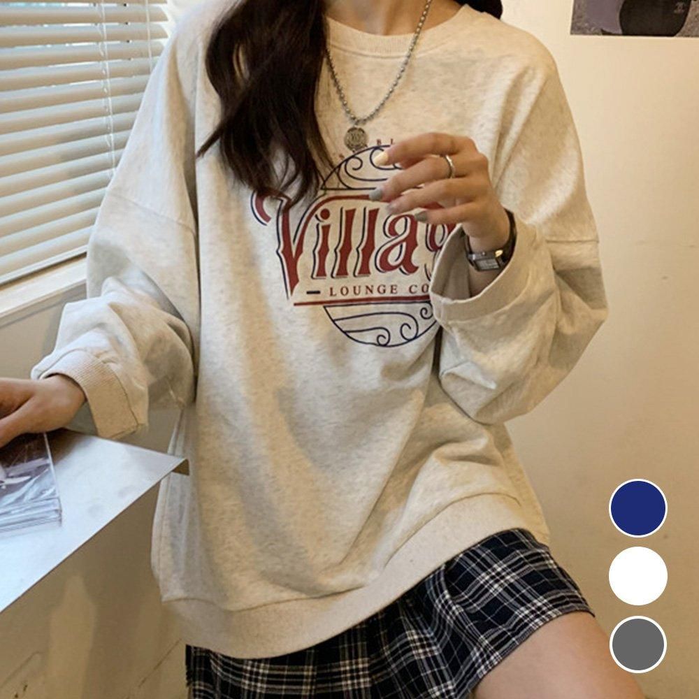 여성 프린팅 샐리빈 맨투맨티셔츠 레터링 여자