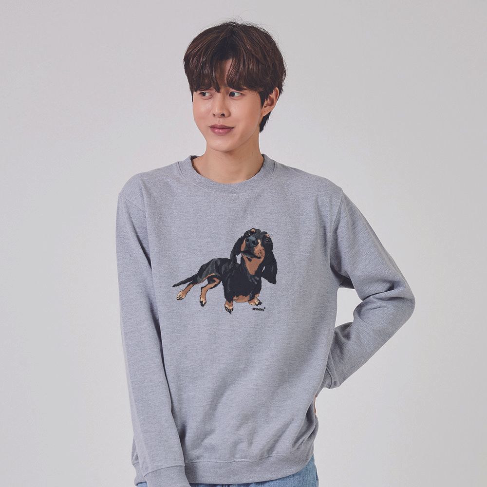 키밍 닥스훈트 강아지 그래픽 맨투맨 후드티