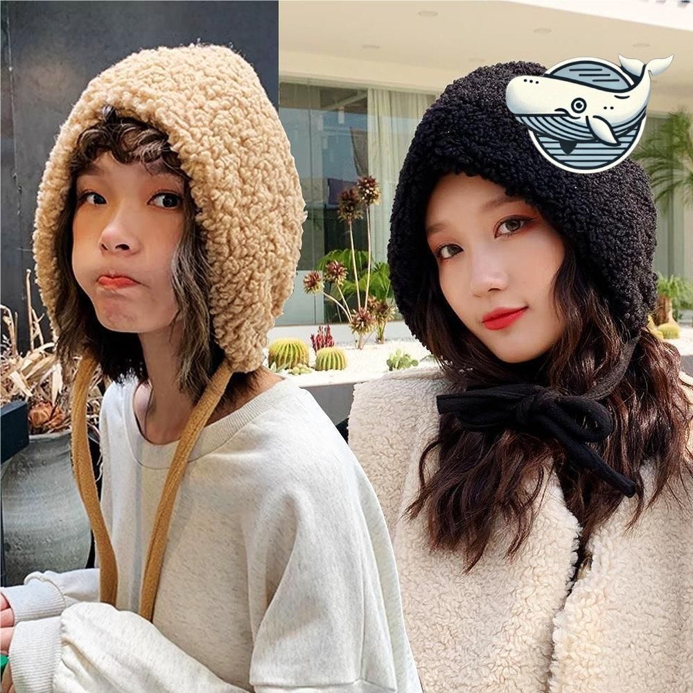 귀여운 뽀글이 겨울모자 여성용 보온 귀마개