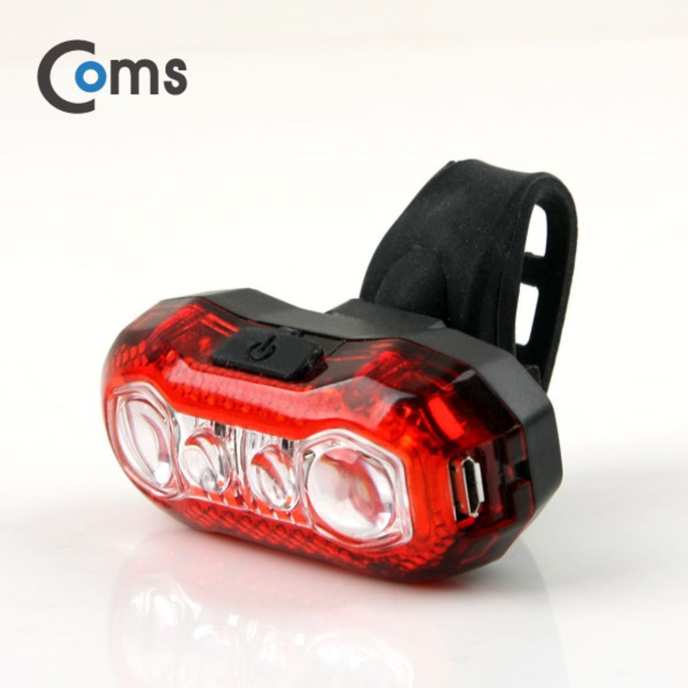 Coms 자전거 LED 안전 점멸기(HJ-037) Red Light USB