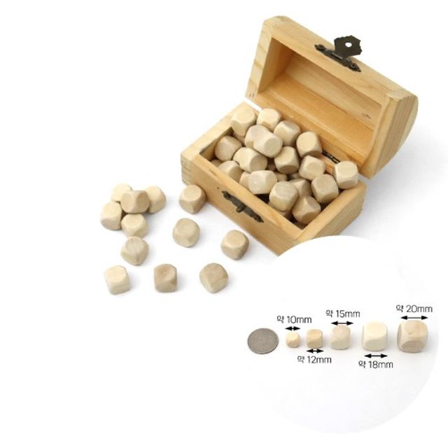 원목 우드공기 사각알12mm X 12mm 500개입x1봉