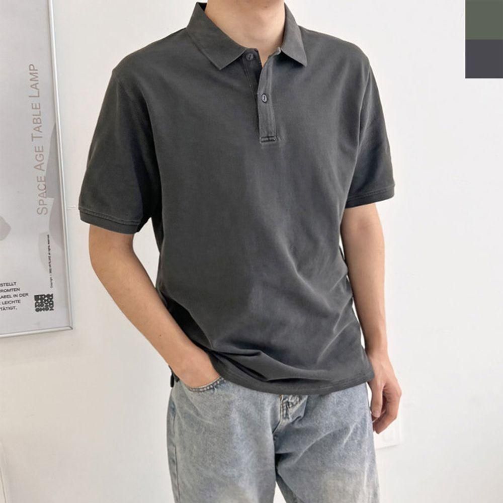 남성 클래식 카라 반팔 1P 무지 기본 봄 여름 티셔츠