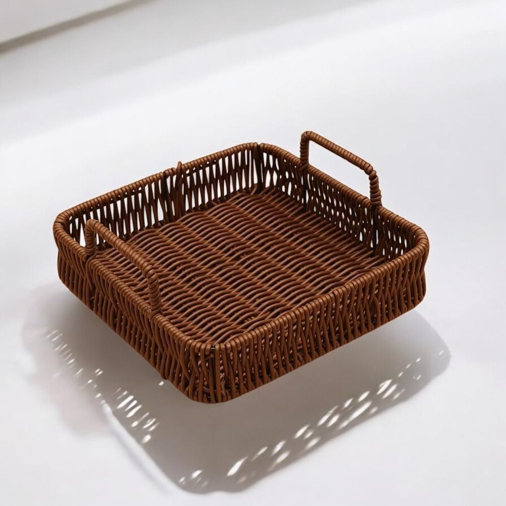 게더릭 사각 라탄짜임 트레이 (22cm) (월넛)