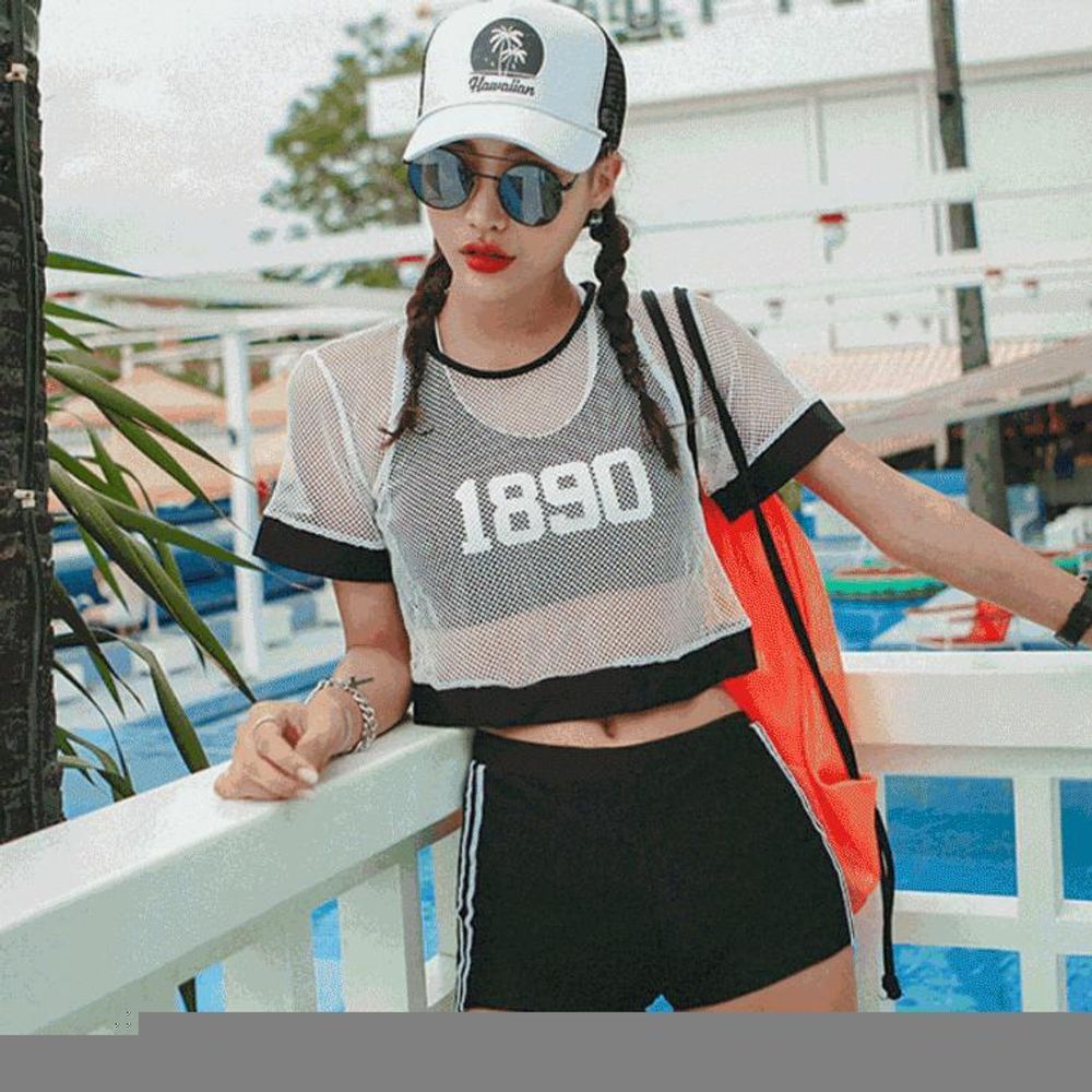 3pcs 1890 수영복 휴양지룩 여자 원피스 여름휴가 복