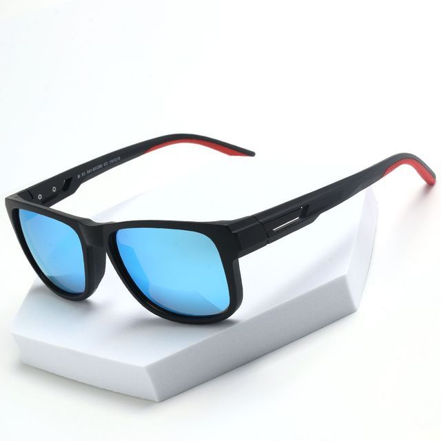 가벼운 남성 빅사이즈 편광 스포츠 선글라스 블루미러