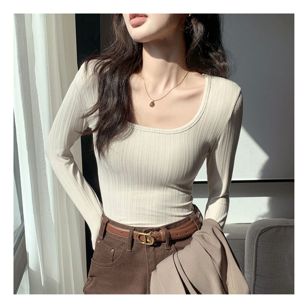 UC 예쁜티셔츠 U넥 티 여자 U 시크 긴팔티