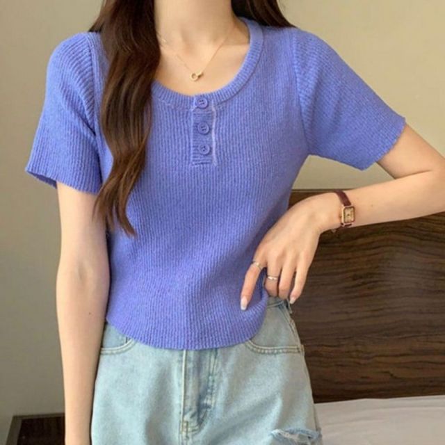 여성 여름 패션 기본 여행룩 데이 코디 라운드 버튼