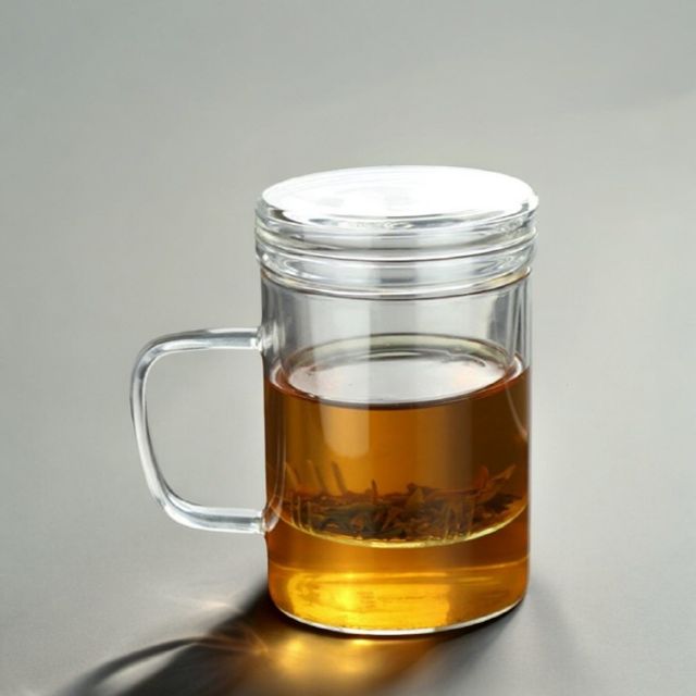 7day 내열 유리 티머그 400ml 손잡이 거름망 찻잔