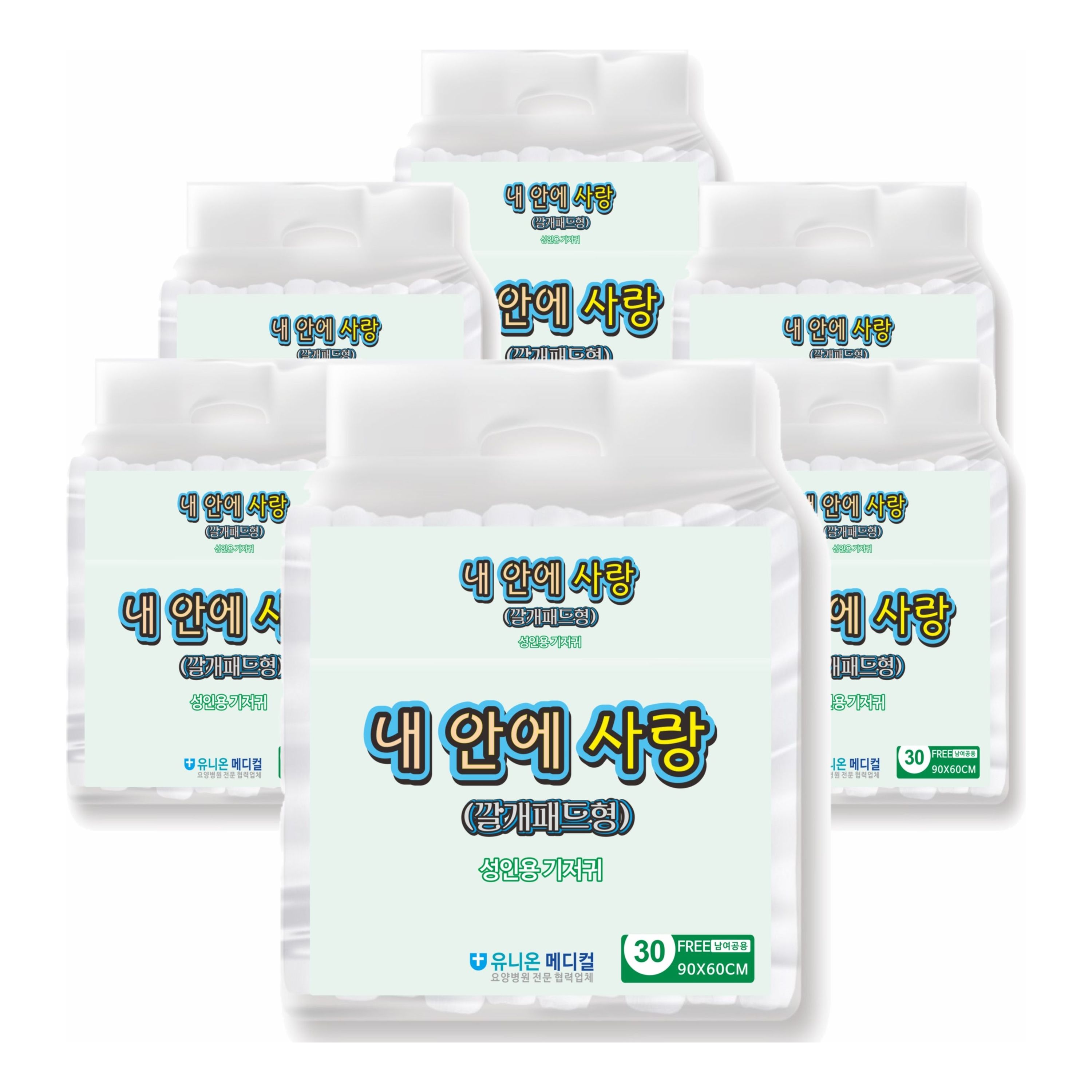 위생 매트 깔개 배변 패드 대형 60X90cm 60개(6팩)