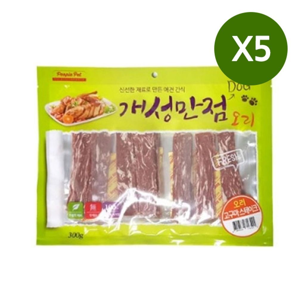 강아지 고구마 오리 일상 스테이크 300g 5P 애견 간식