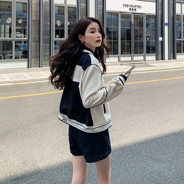 캐주얼 패션 자켓 점퍼 레터리 야구 컬러 자수