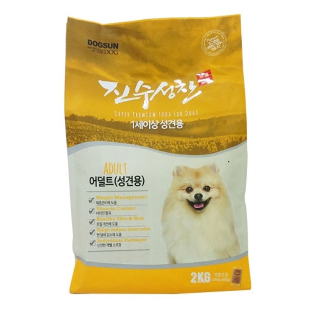 강아지 어덜트 진수성찬 일상 2kg 1P 반려견 건식 사