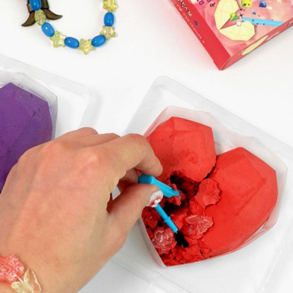 보석발굴키트 4개 세트 팔찌 발굴 채굴 화석캐기 놀이