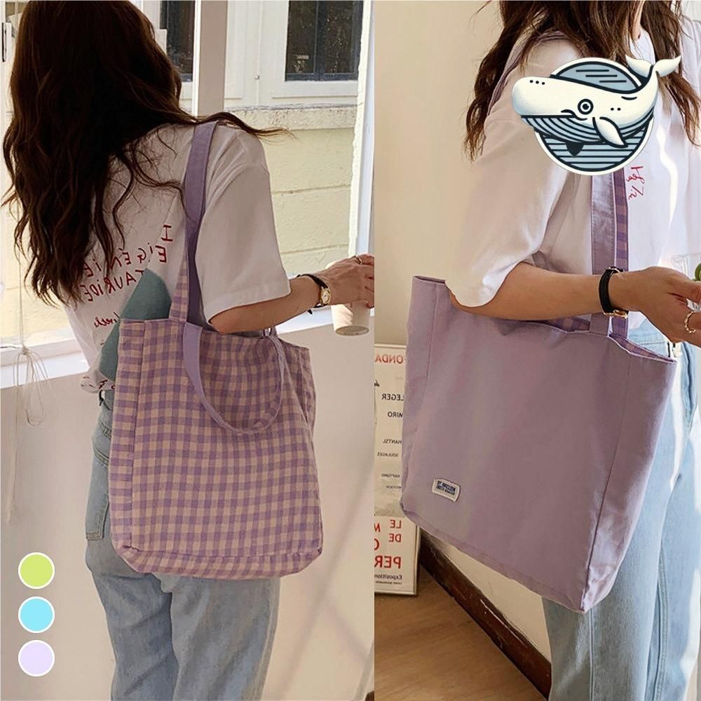 트렌디 양면 캔버스 숄더백 에코 패턴 데일리