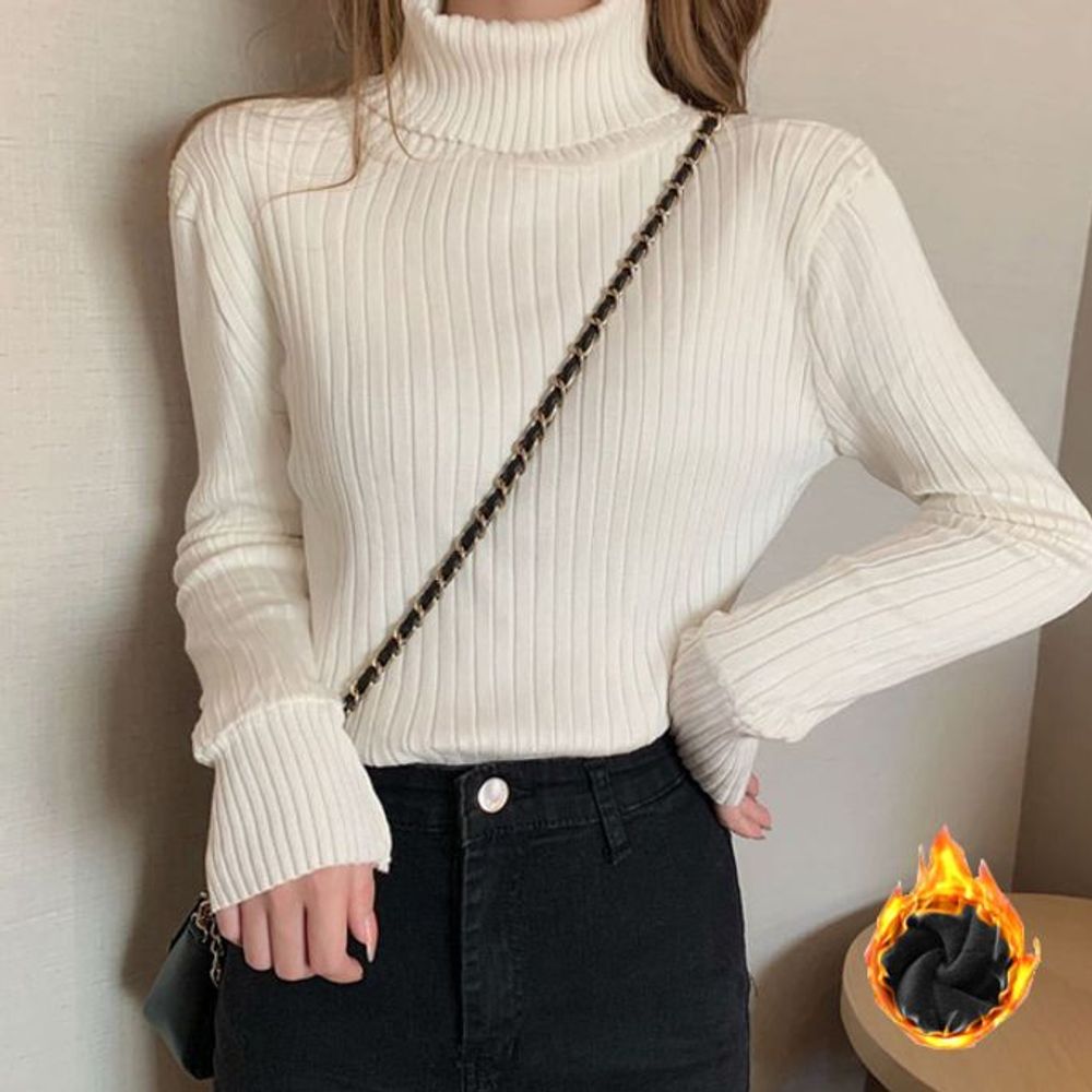 여성 슬림 4컬러 터틀넥 이너 목 티 터틀넥