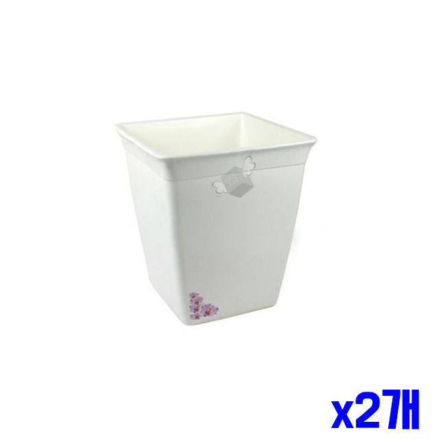 정사각 화분 x2개 27.5x27.5x31cm 화이트 장식화분