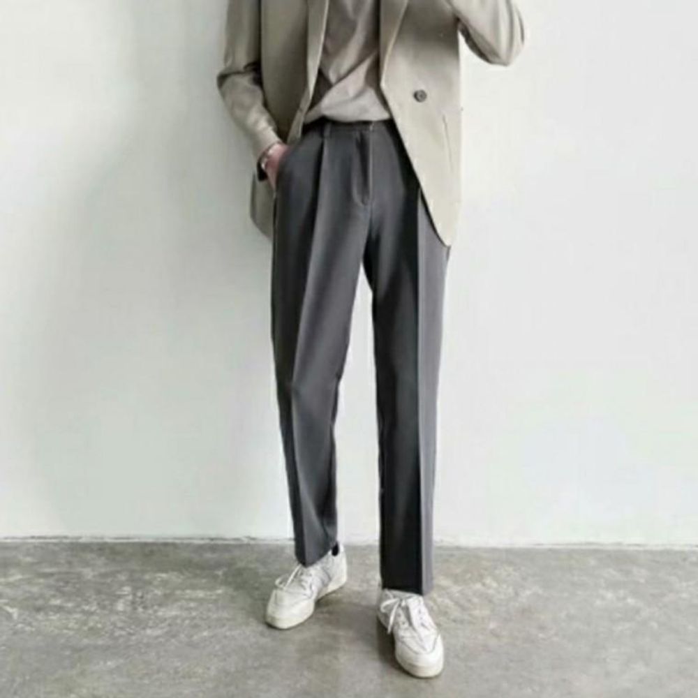 앞 남자 허리밴딩 슬랙스 바지 핀턱 편한 기본 남성