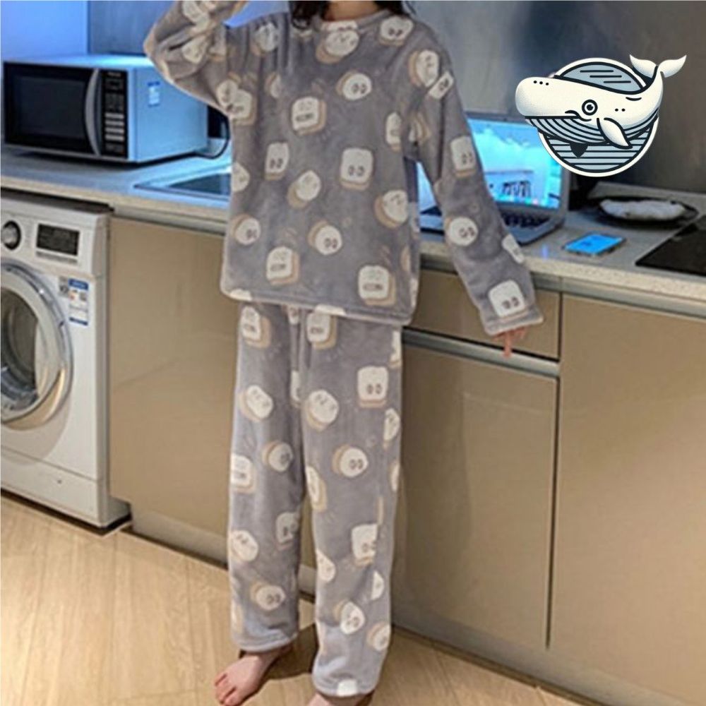 여성 극세사 홈웨어 잠옷 부드러운 수면복 하루