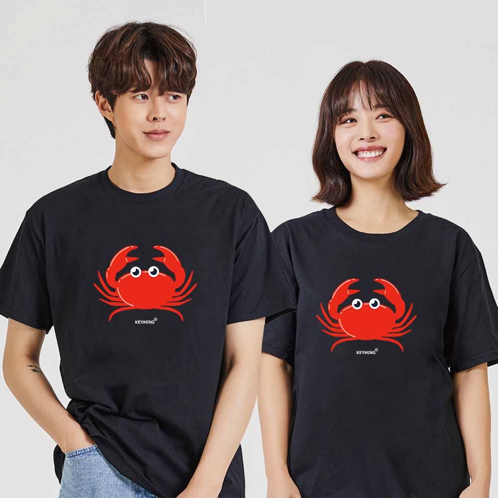 옆으로꽃게 디지털프린팅 인쇄티셔츠 반팔티 오버핏