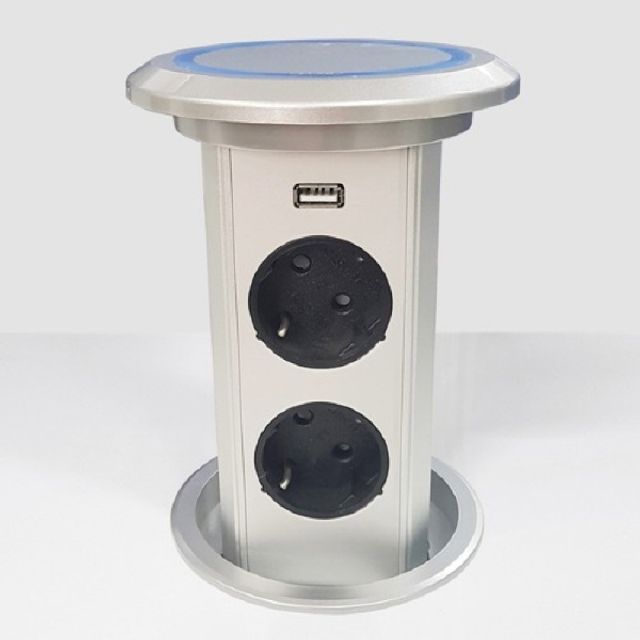 BIS 빌트인 가구 매입 팝업 콘센트 BIP-100W 실버